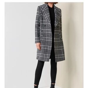 Wool-blend Houndstooth Coat - Ever New